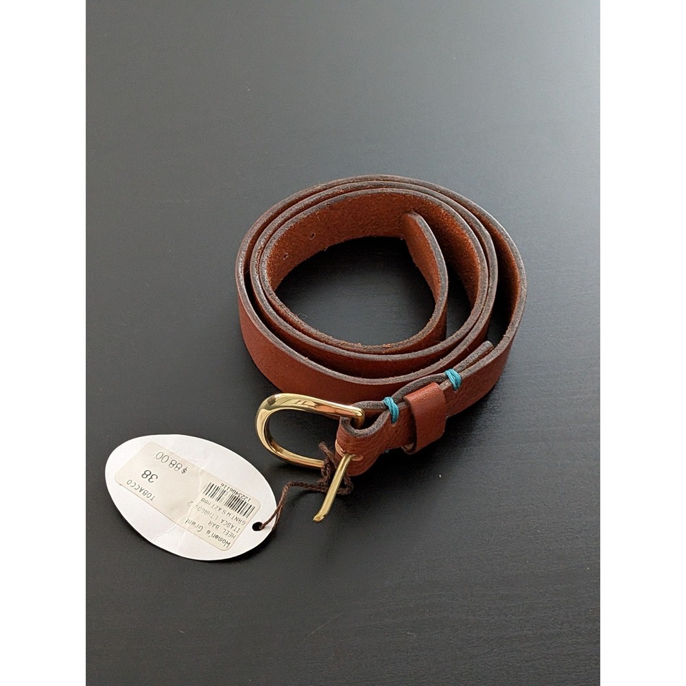 Itasca Leather Goods Women's‎ Grant Belt Tobacco Brown Size 38 NWT